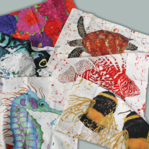 A range of beautiful tea towels depicting scenes from nature - available from www.madwomanfromthehills.com/