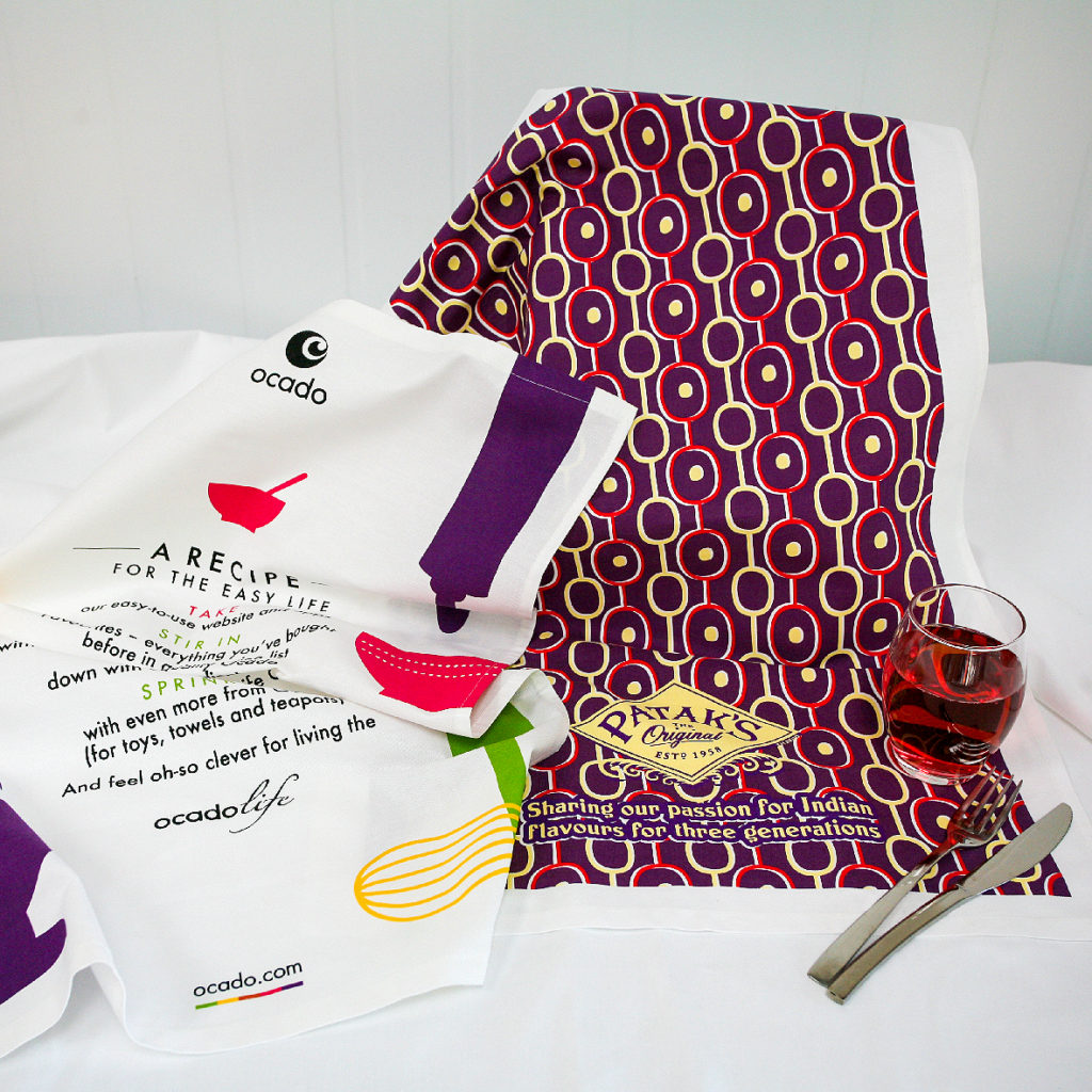 Patak's and Ocado tea towels